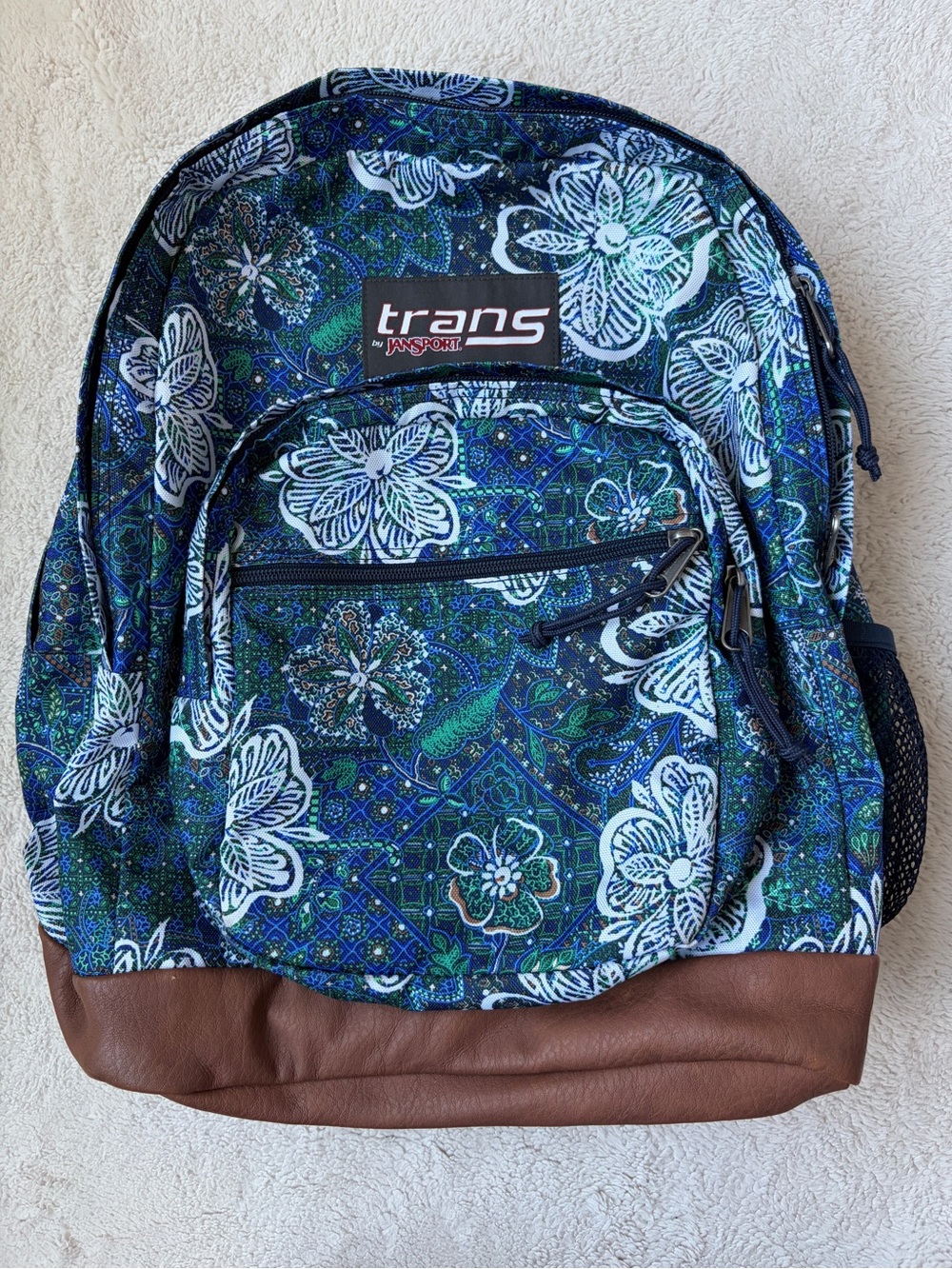 Trans by Jansport Blue & Green Floral Backpack